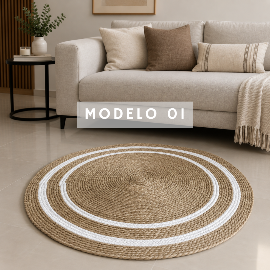 Alfombra Circular Yute - 90 cm x 90 cm