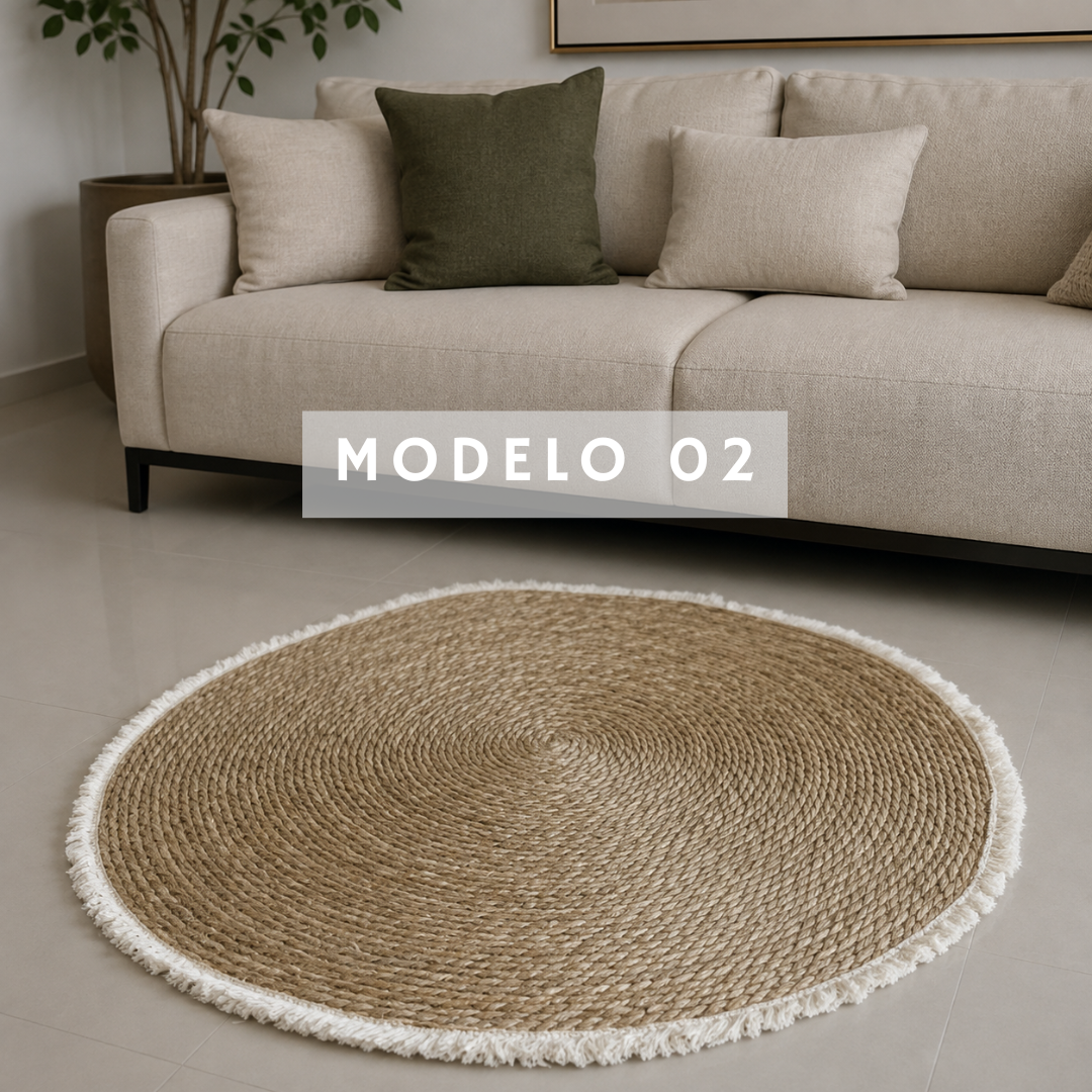 Alfombra Circular Yute - 90 cm x 90 cm