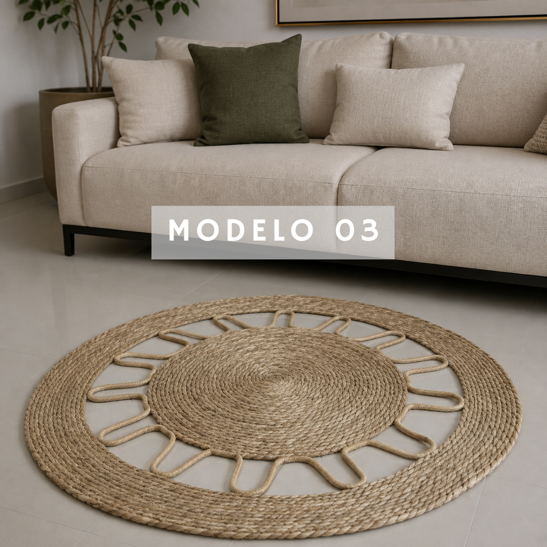 Alfombra Circular Yute - 90 cm x 90 cm