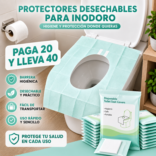 Protectores Desechables para Asiento de Inodoro x 40 U