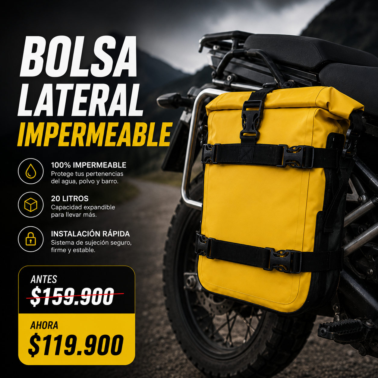 BOLSA IMPERMEABLE PARA MOTOS